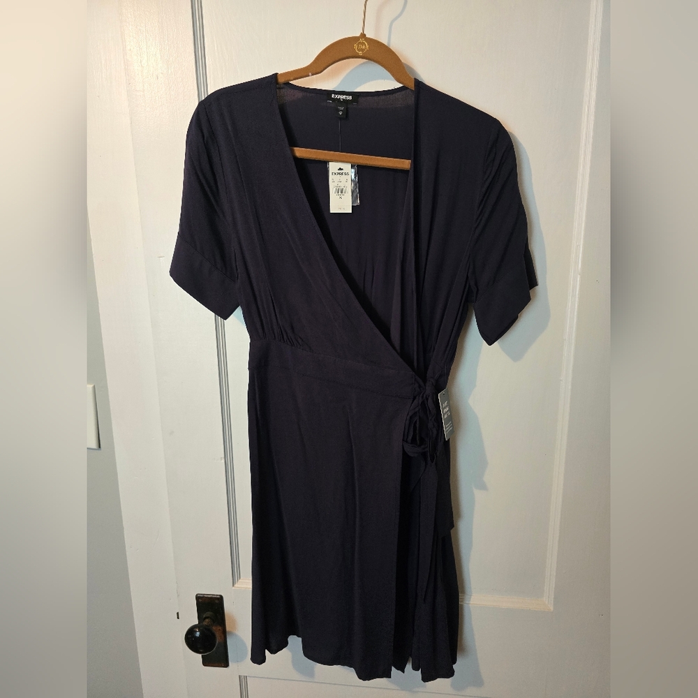 NWT EXPRESS Blue Wrap Dress